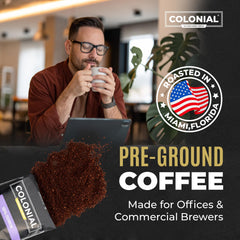 COLONIAL INTERNATIONAL COFFEE sobre individual cerrado que conserva frescura y aroma