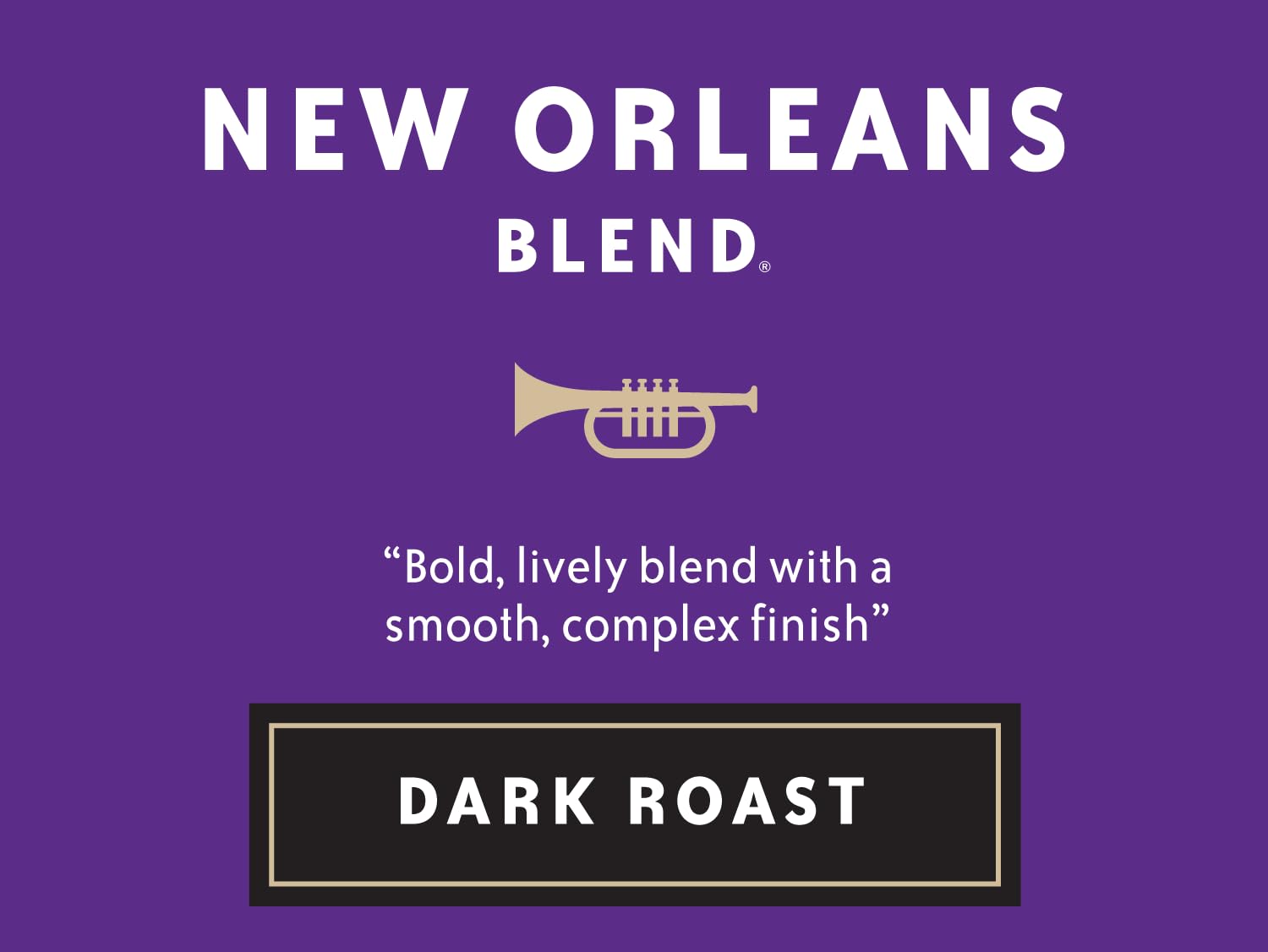 Community Coffee taza servida con mezcla New Orleans, sabor intenso y acabado suave