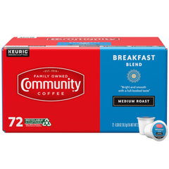 Community Coffee vista frontal del paquete de 72 cápsulas, conveniencia instantánea