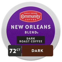 Community Coffee primer plano de cápsula mostrando sello hermético que conserva aroma
