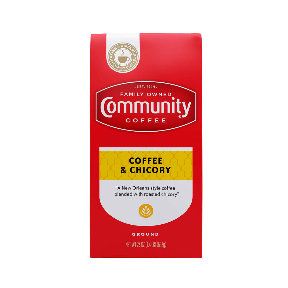 Community Coffee bolsa frontal 23 oz mostrando empaque sellado y frescura