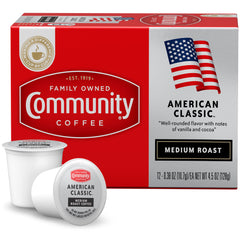 Community Coffee frente del paquete mostrando marca y conveniencia