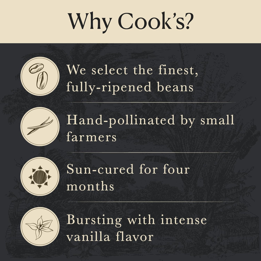 Cook's polvo de vainilla en taza de café, intensifica el aroma y sabor