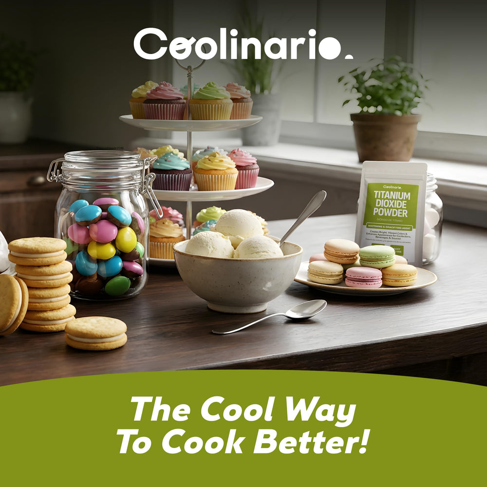 Coolinario escena cocina con producto en mesa para uso en repostería casera