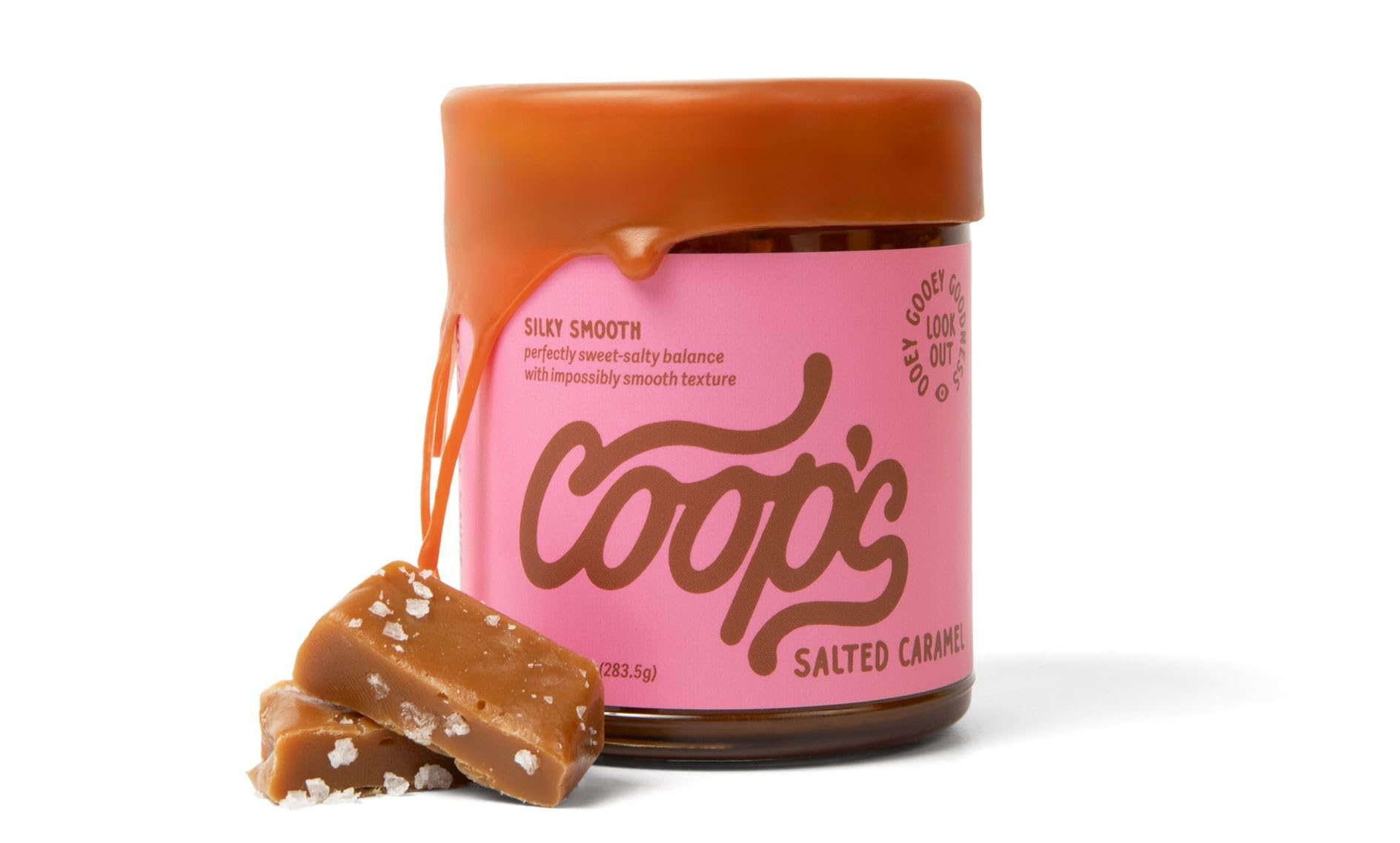 Coop's frente del frasco mostrando etiqueta artesanal y beneficio gourmet
