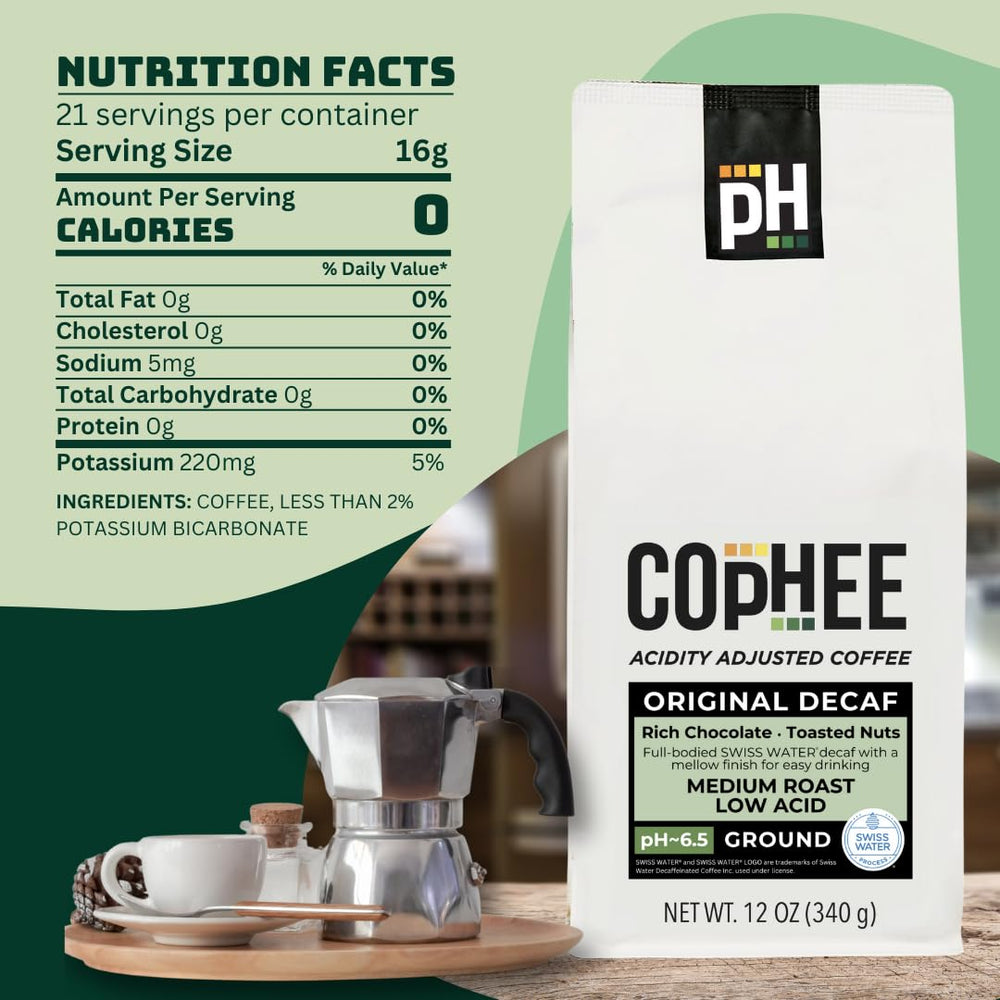 COpHEE envase 12 oz junto a regla para comparar tamaño y porciones