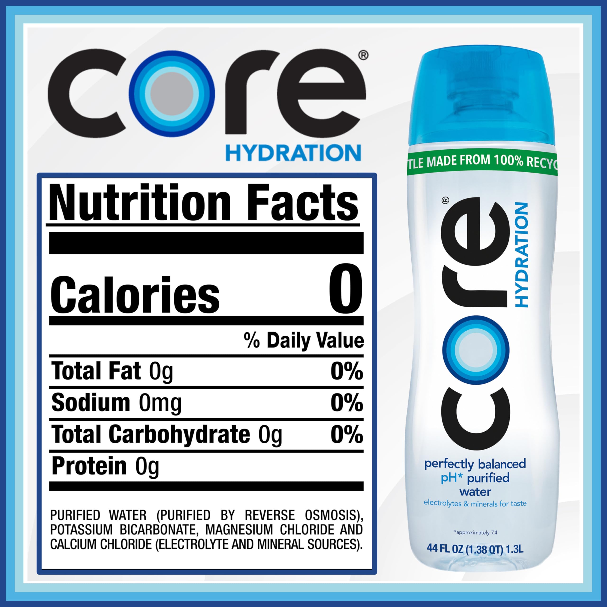 Core botella única 1.3 L con silueta ergonómica para mejor agarre