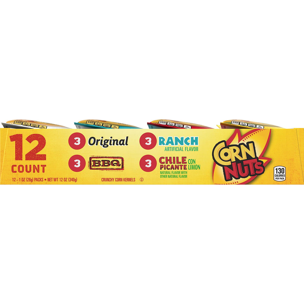 Corn Nuts etiqueta nutricional visible para información clara
