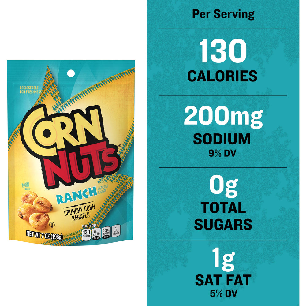 Corn Nuts presentación en mesa de fiesta complementando bebidas y snacks