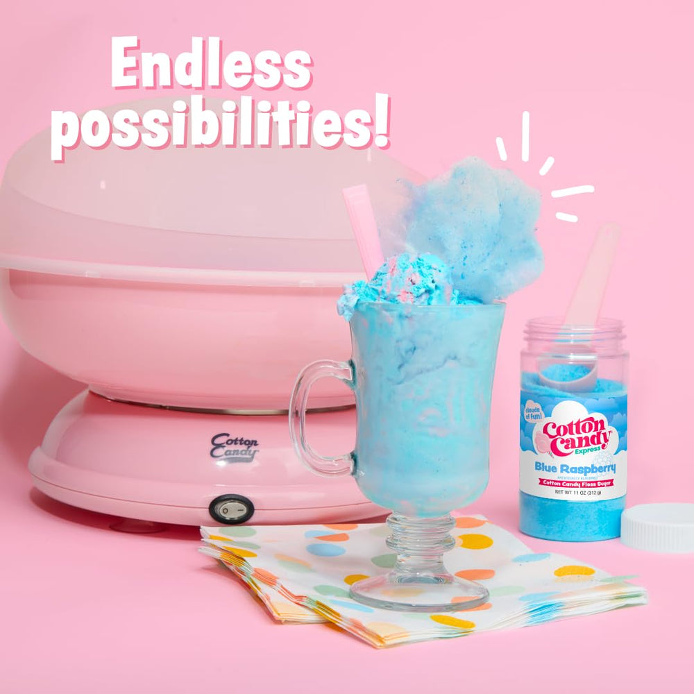 Cotton Candy Express mesa de fiesta con algodones listos para sorprender invitados