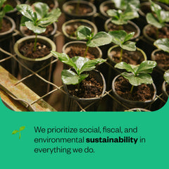 Counter Culture bolsa 12 oz junto a una regla para referencia de tamaño y conveniencia