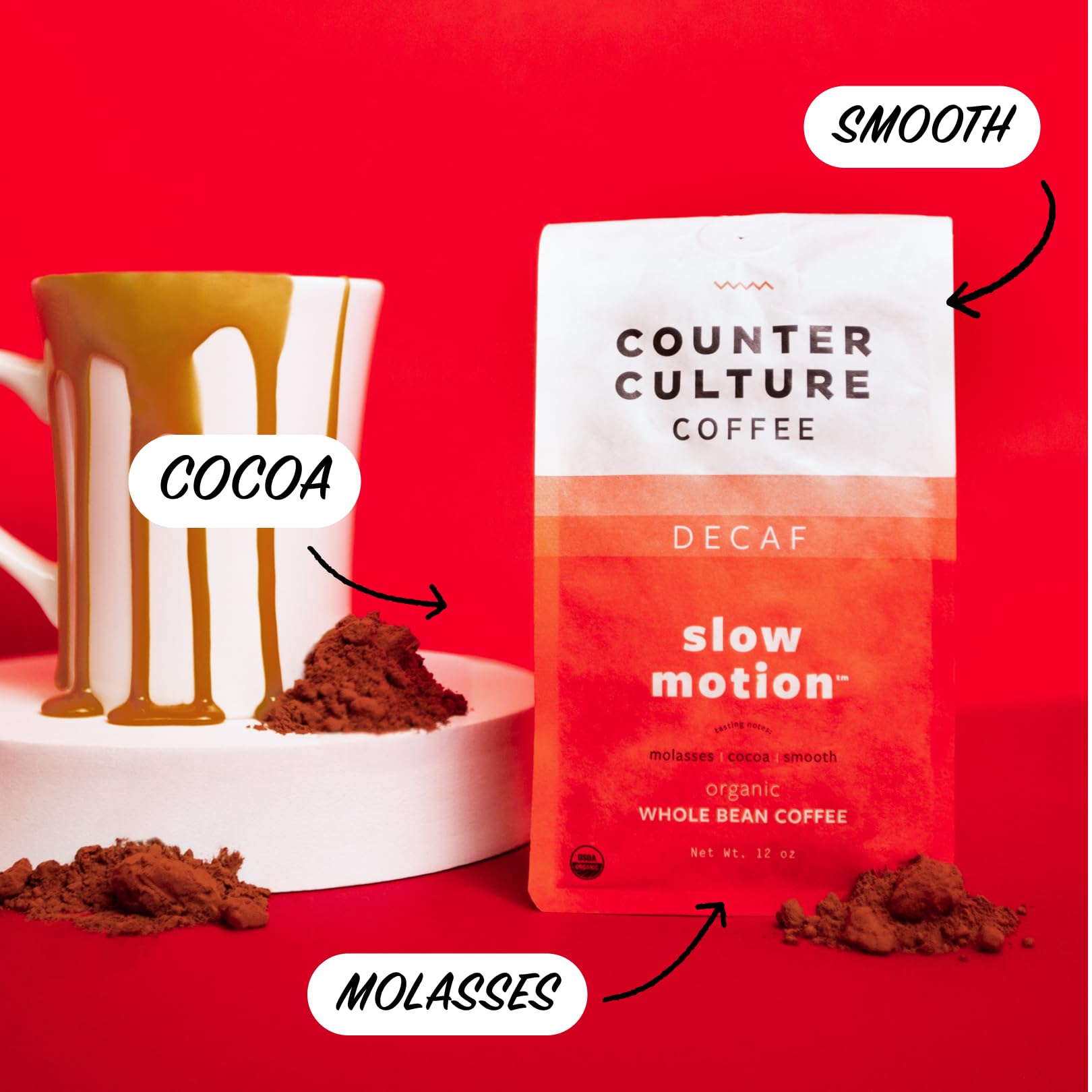 Counter Culture grano Slow Motion orgánico en close-up, resalta suavidad