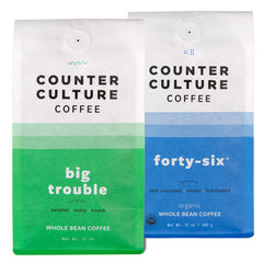 Counter Culture vista frontal de las dos bolsas que muestra el pack y beneficios de variedad
