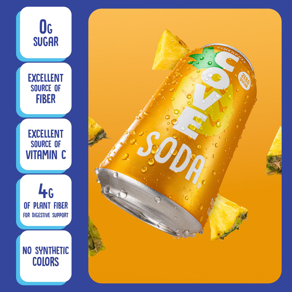 Cove Soda Piña en ambiente veraniego, frescura tropical