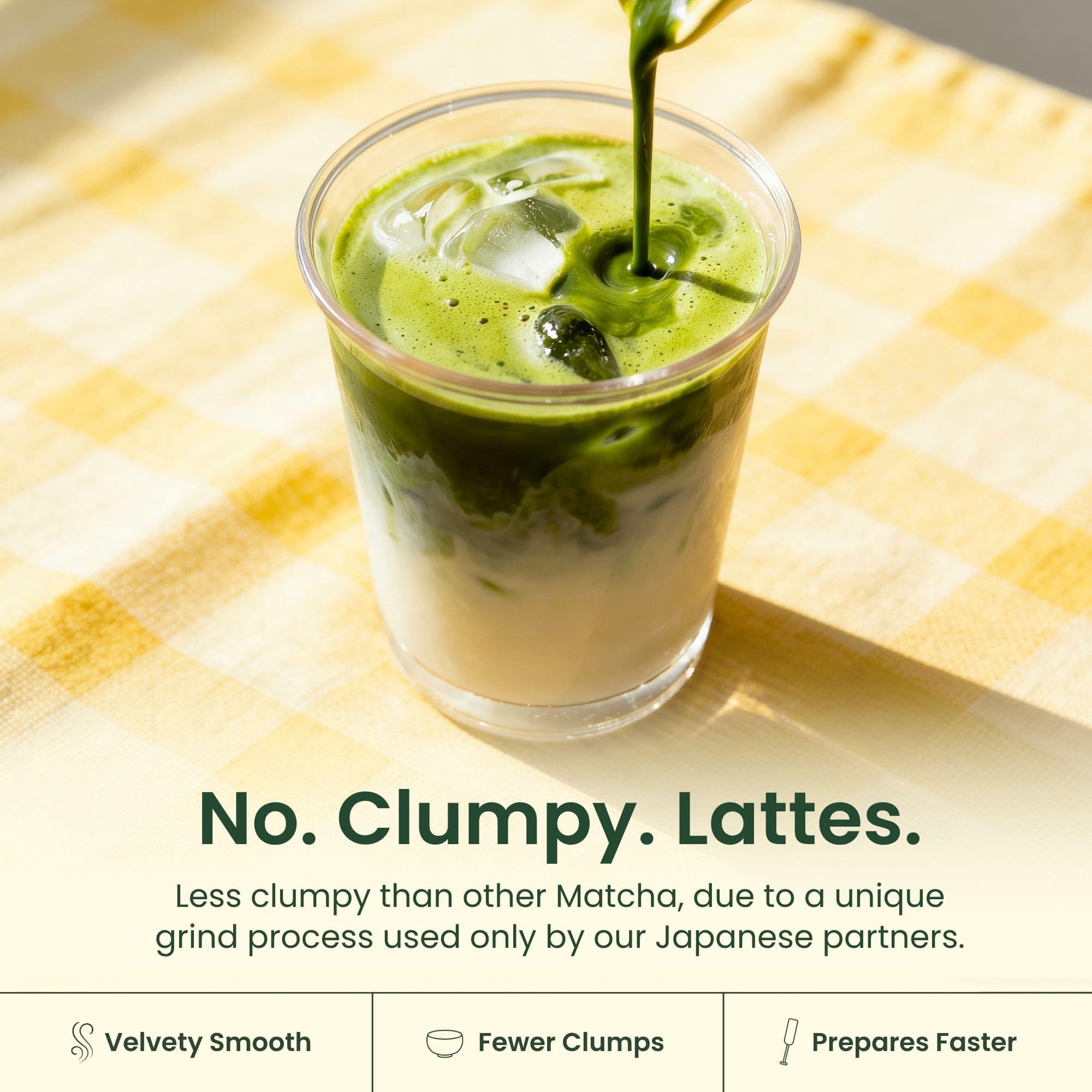 crafti matcha latte servido en taza, resultado cremoso y color vibrante