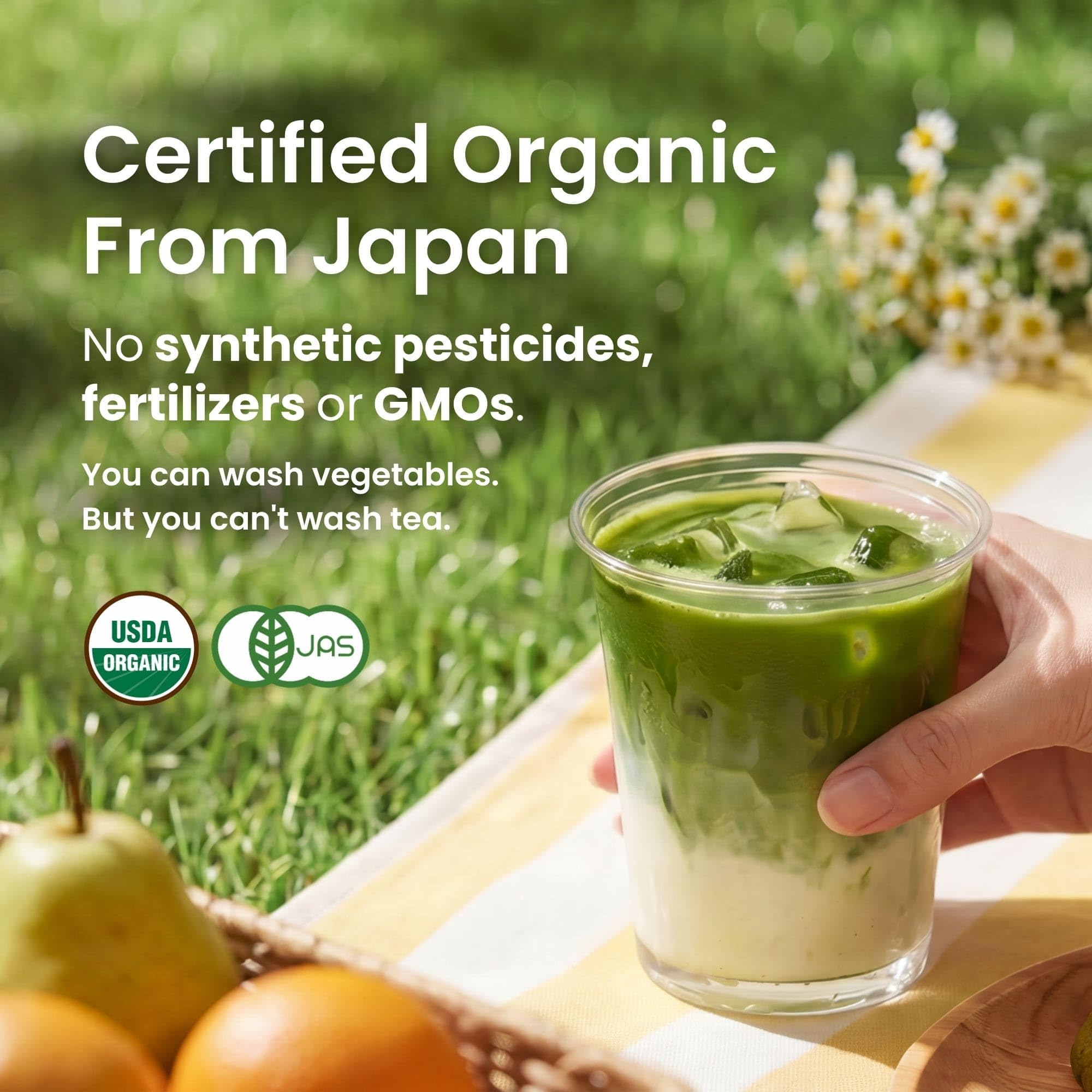 crafti matcha primer plano del polvo, textura fina que facilita disolución