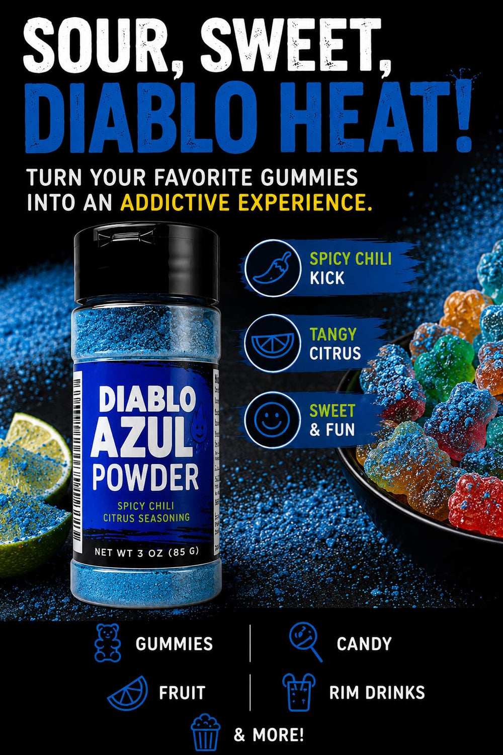 crait ambiente de fiesta con snacks azules, ideal para compartir