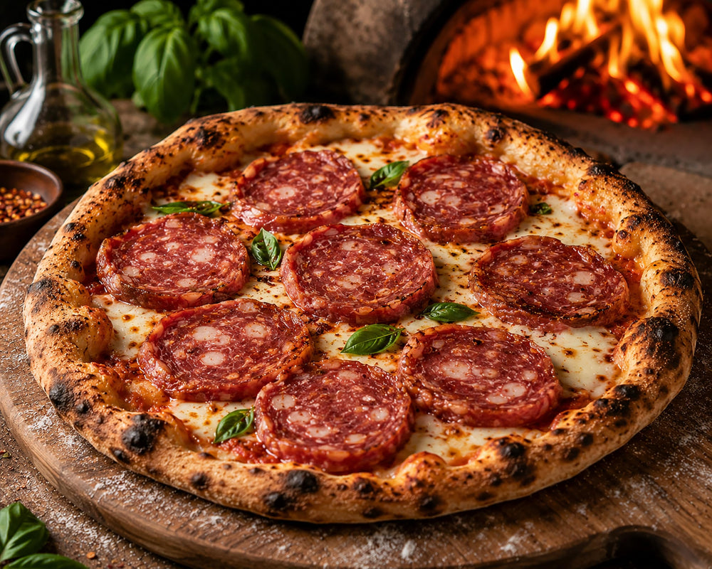crait soppressata junto a una cinta métrica para apreciar porción de 5 oz