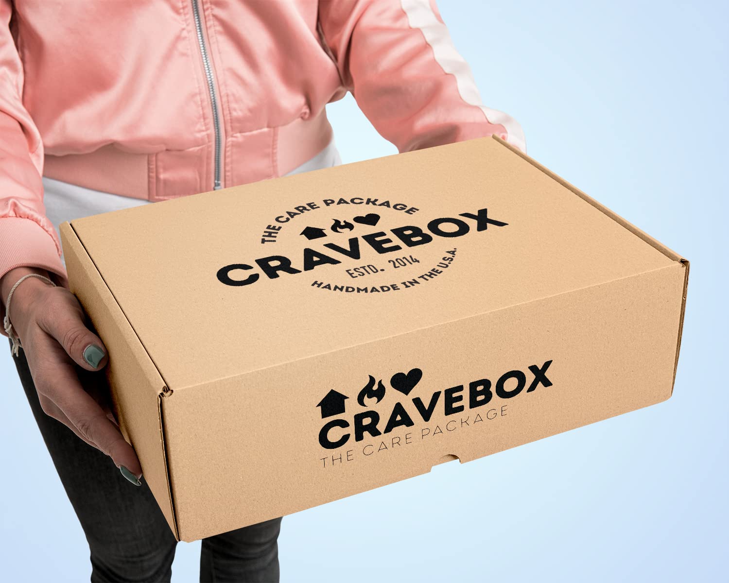 CRAVEBOX etiqueta con dimensiones, confirma tamaño práctico para envío