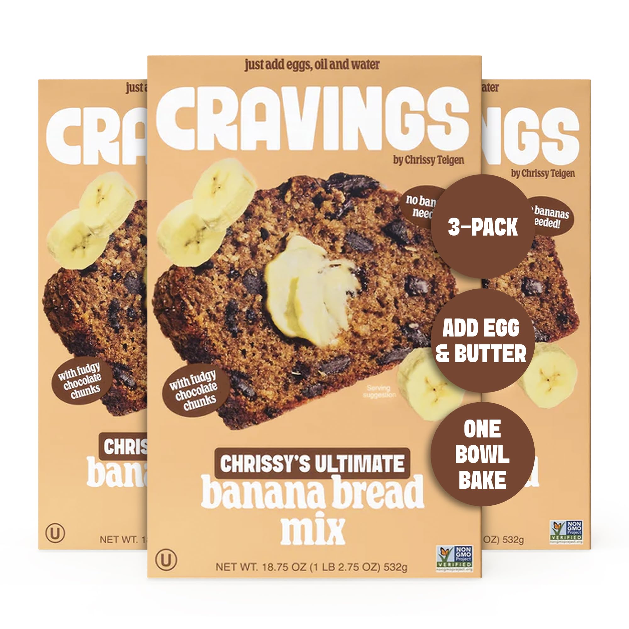 Cravings by Chrissy Teigen empaque frontal que muestra la mezcla y su facilidad
