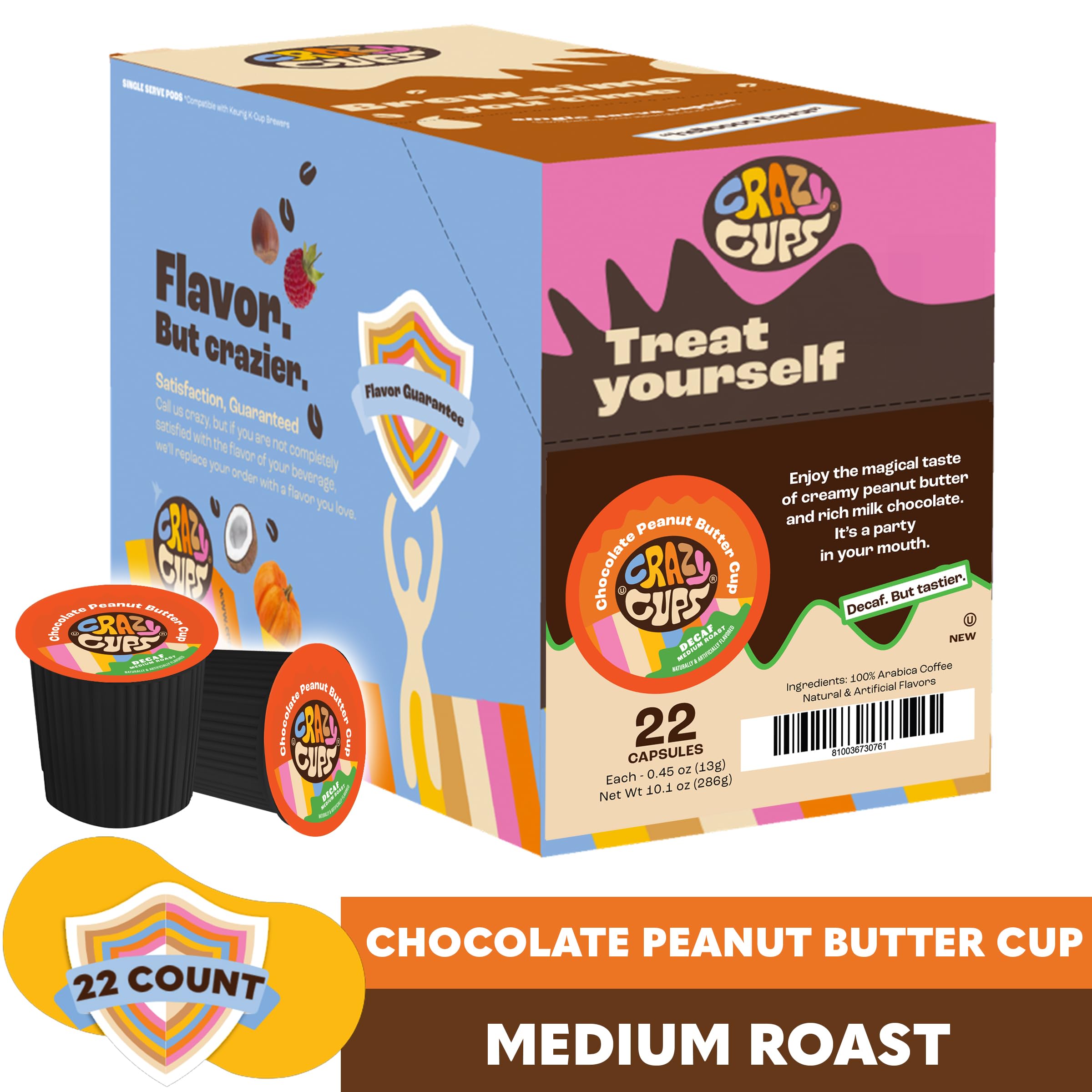 Crazy Cups cápsula colocada en máquina Keurig lista para preparar