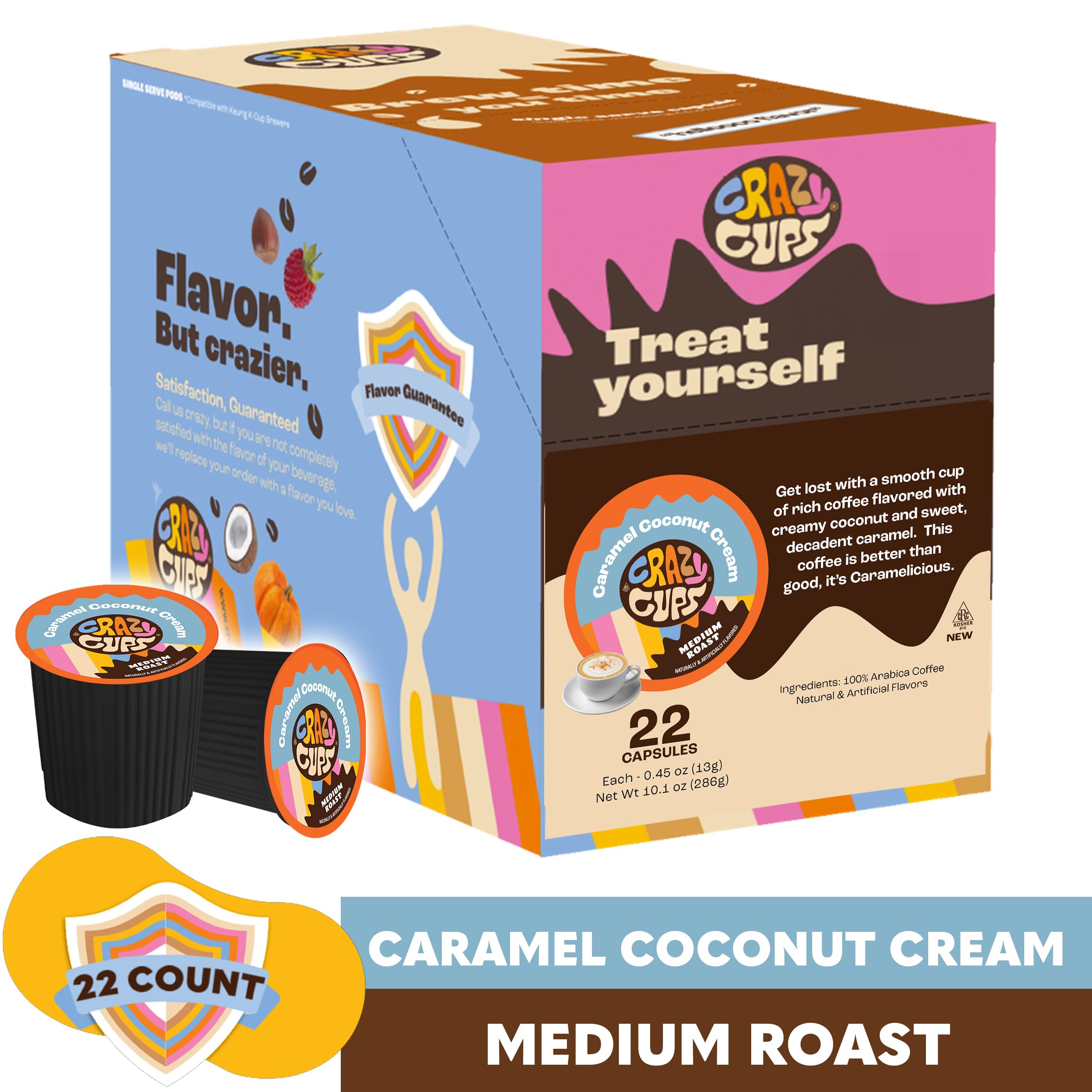Crazy Cups varias cápsulas agrupadas listas para usar en cafeteras K-Cup compatibles