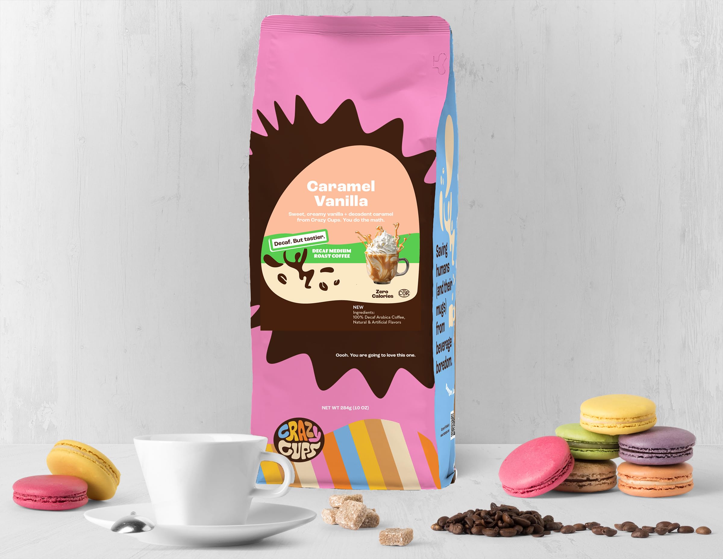 Crazy Cups primer plano del café molido, textura fina que mejora la extracción