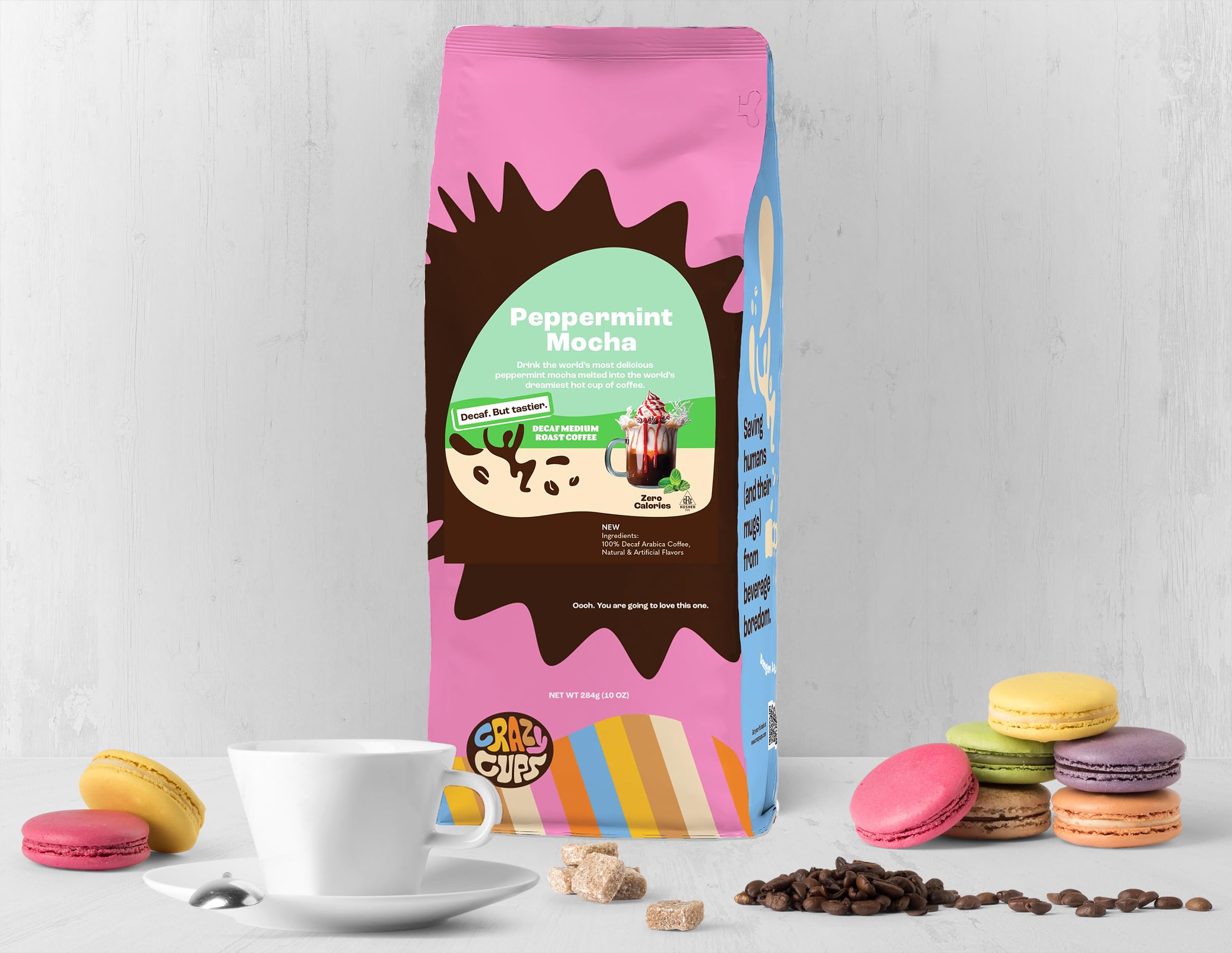 Crazy Cups primer plano del café molido para apreciar textura y aroma