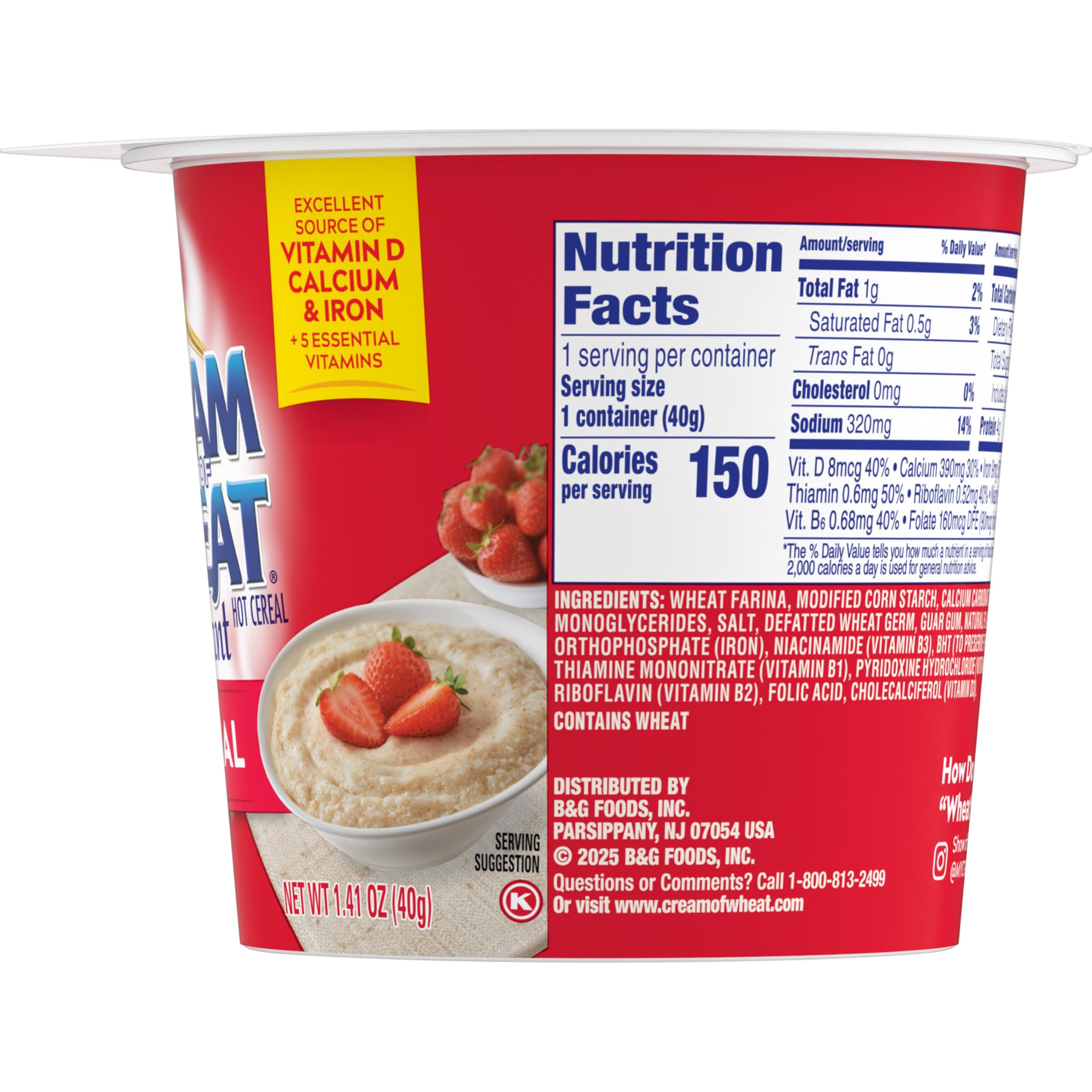 Cream of Wheat comparación de tamaño para evaluar porción portátil