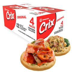 Crix empaque frontal mostrando rollos individuales y conveniencia.