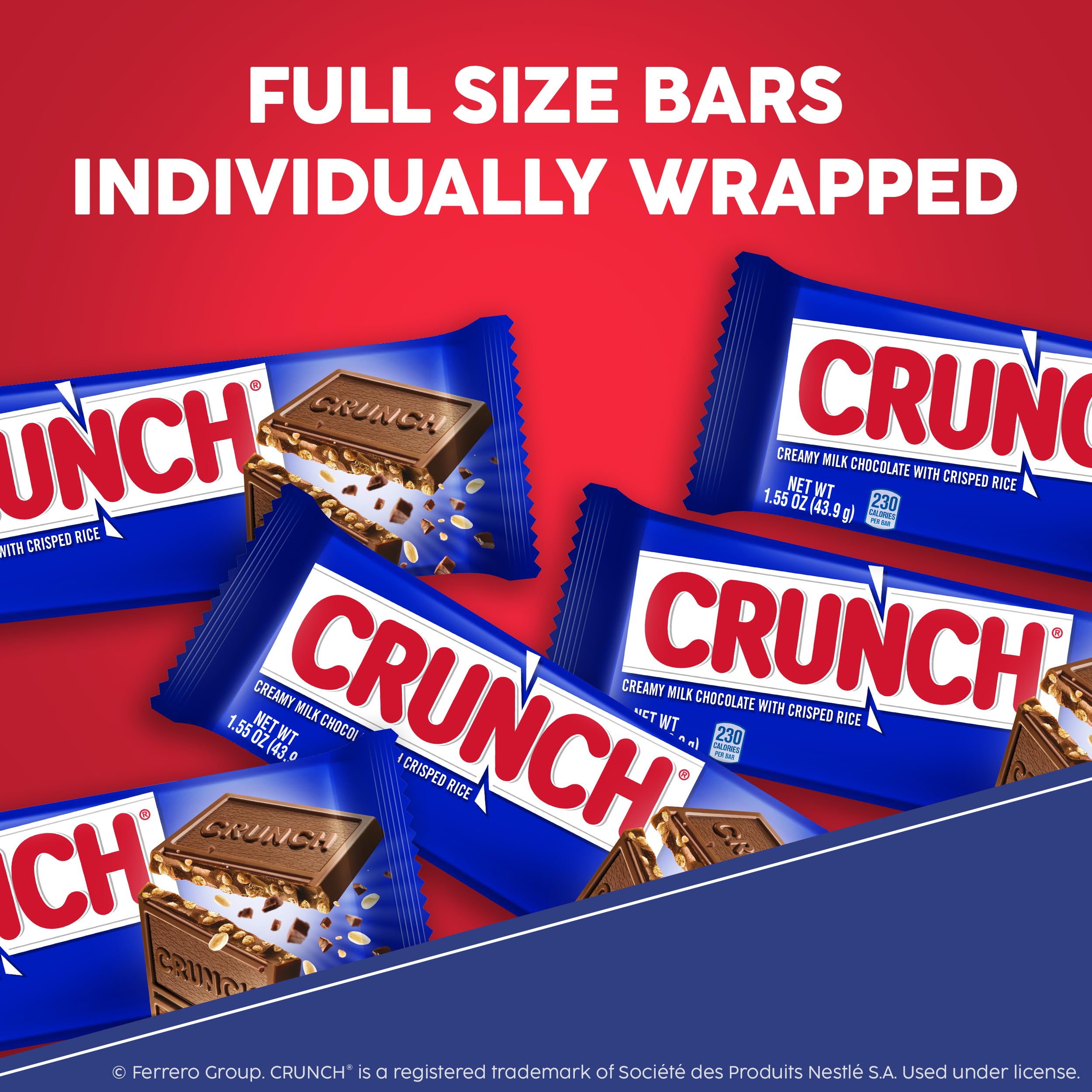 Crunch barra junto a mano para comparar tamaño y porción práctica