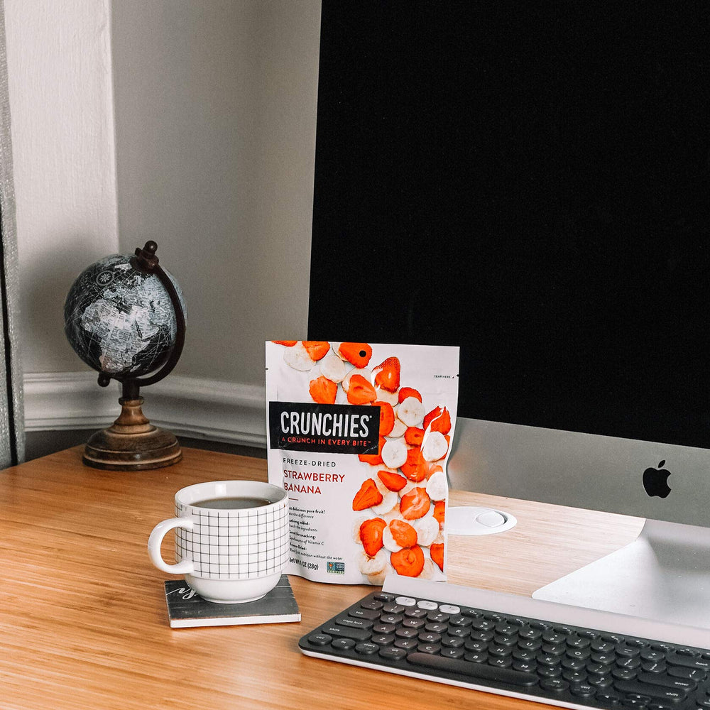 Crunchies etiqueta con información nutricional clara y beneficios del producto