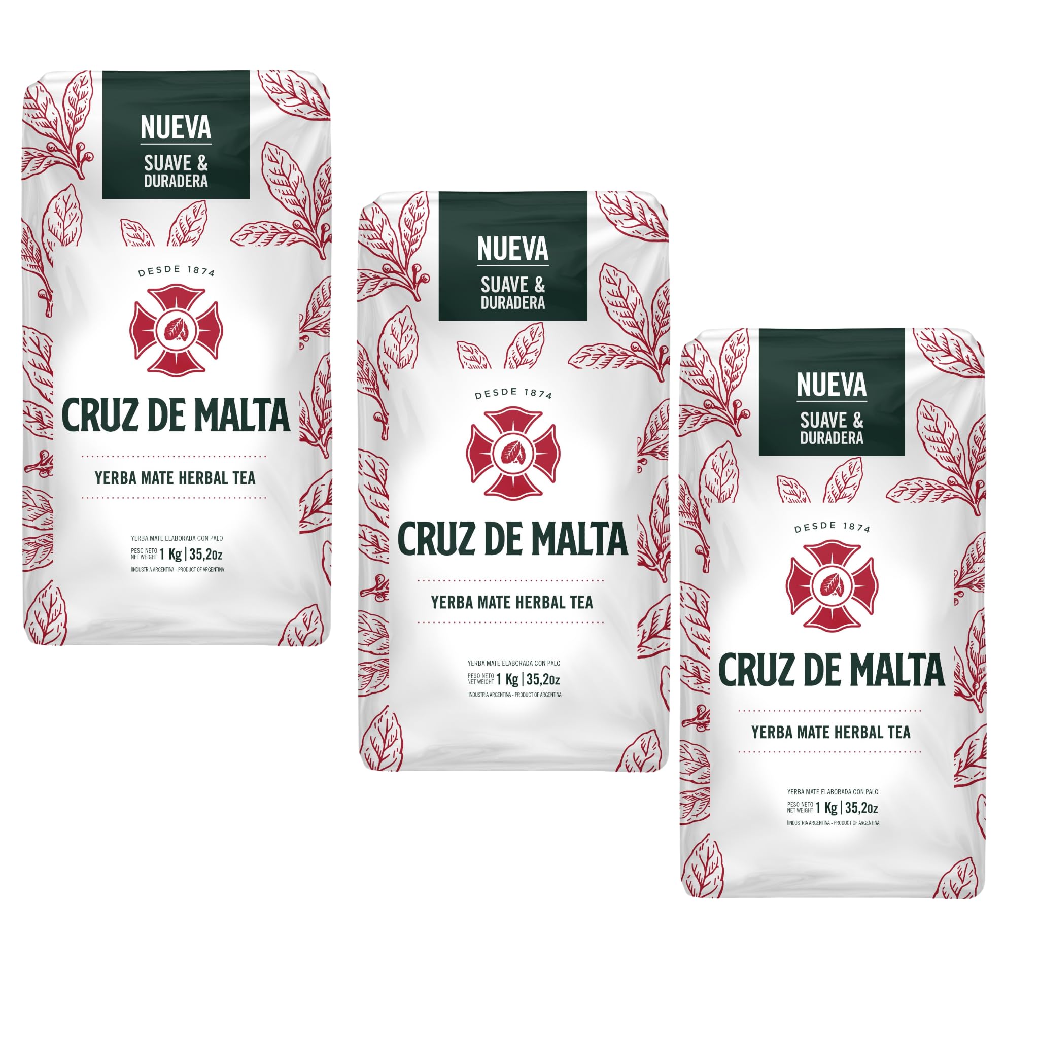 Cruz de Malta paquete frontal mostrando presentación pack de tres y conveniencia