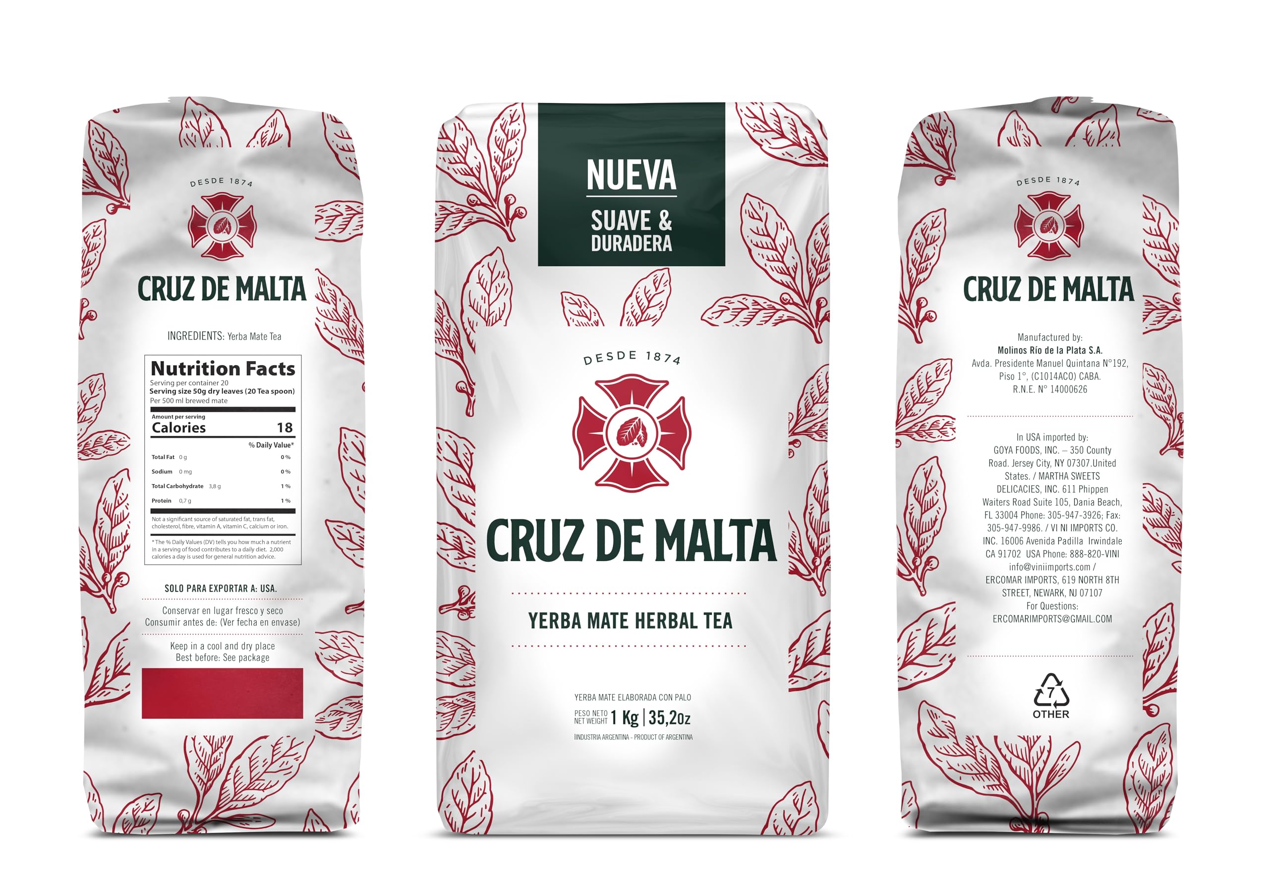 Cruz de Malta hojas grandes sueltas mostrando calidad y extracción más suave