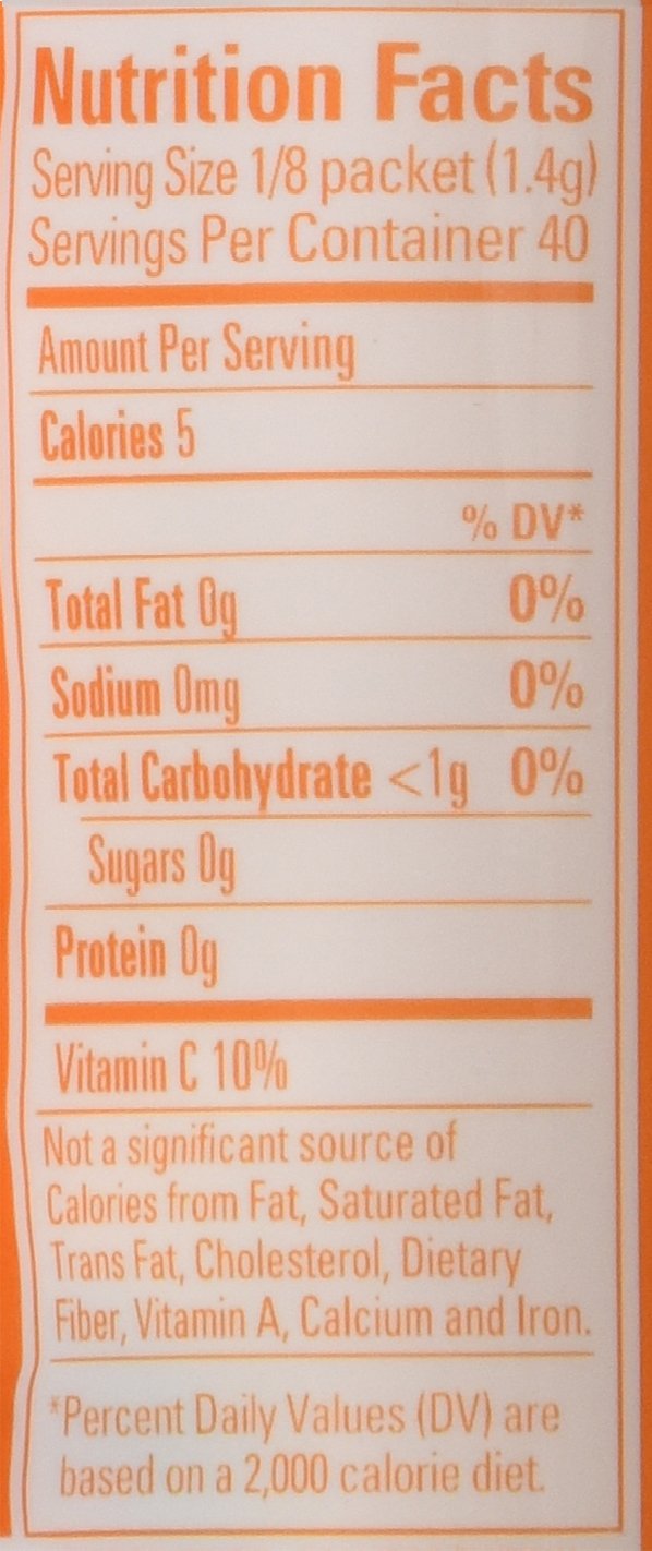 Crystal Light etiqueta con certificación kosher y detalles nutricionales, asegura información clara al consumidor