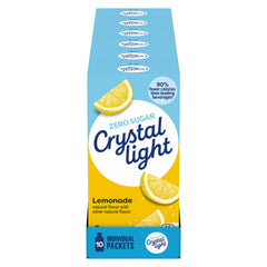 Crystal Light frente del empaque mostrando 12 cajas y ahorro