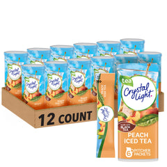 Crystal Light frente del empaque mostrando 72 sobres y beneficio ahorro