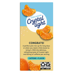 Crystal Light sobre abierto con polvo visible, fácil de verter y preparar
