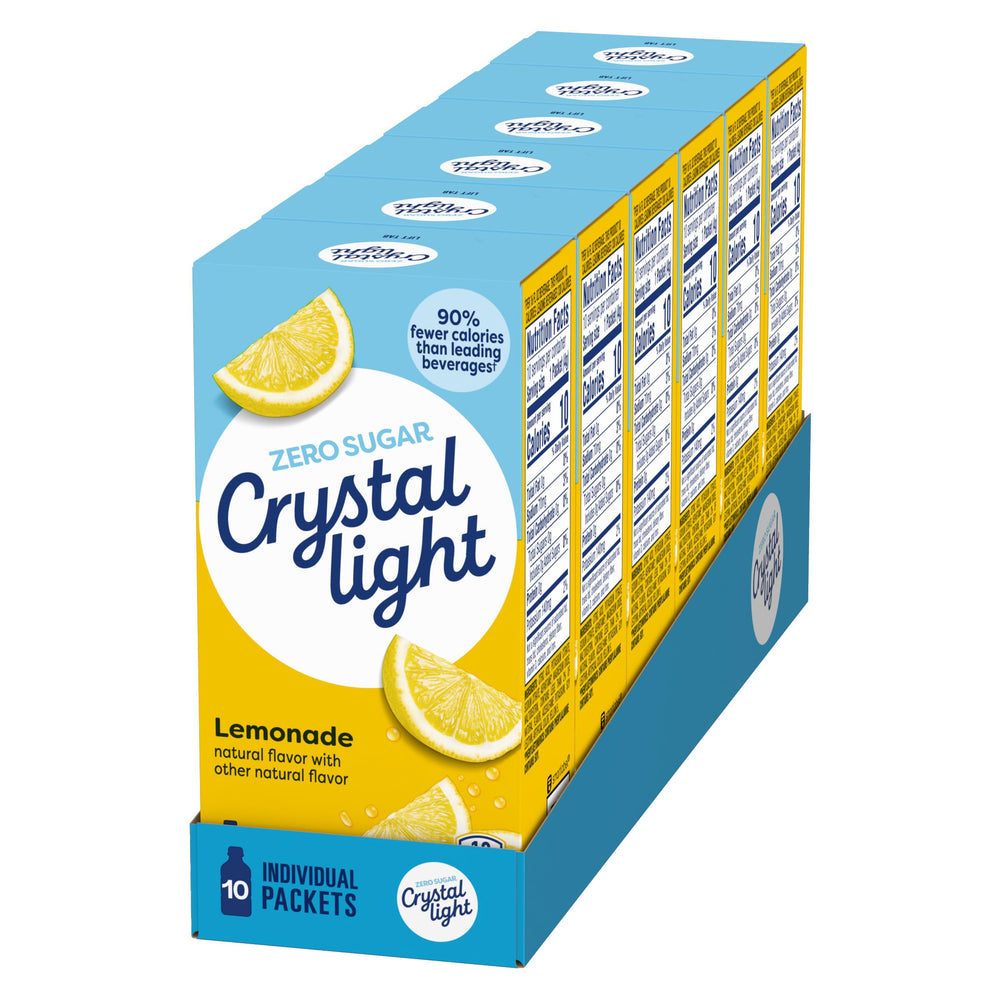 Crystal Light servido en vaso con hielo, refresco cítrico instantáneo