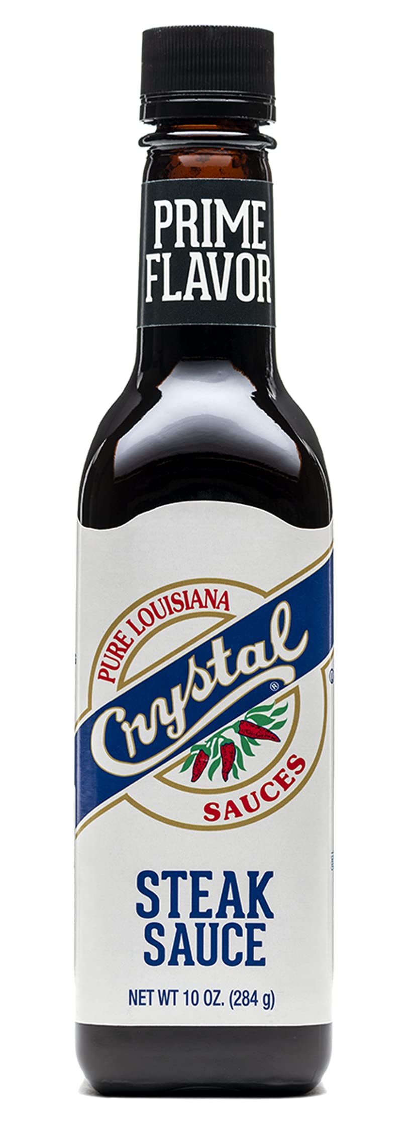 Crystal botella frontal de 10 oz mostrando diseño y uso en mesa