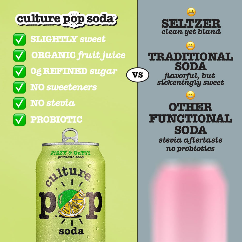 Culture Pop lata abierta mostrando bebida espumosa y atractivo visual