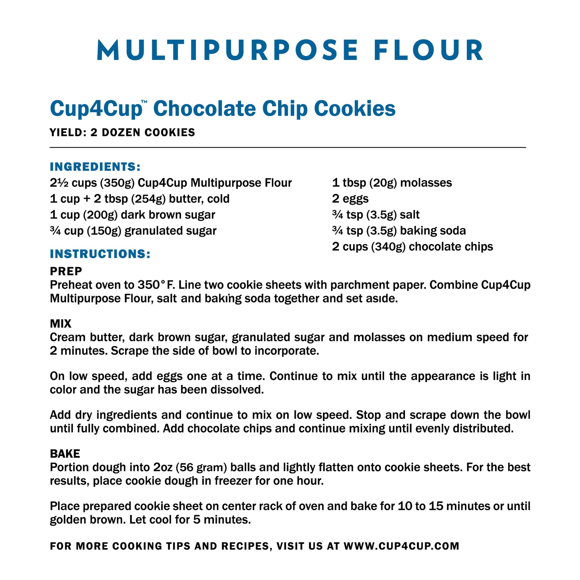 Cup4Cup etiqueta y certificaciones que muestran gluten free y Kosher