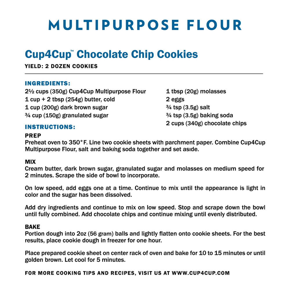 Cup4Cup etiqueta y certificaciones que muestran gluten free y Kosher
