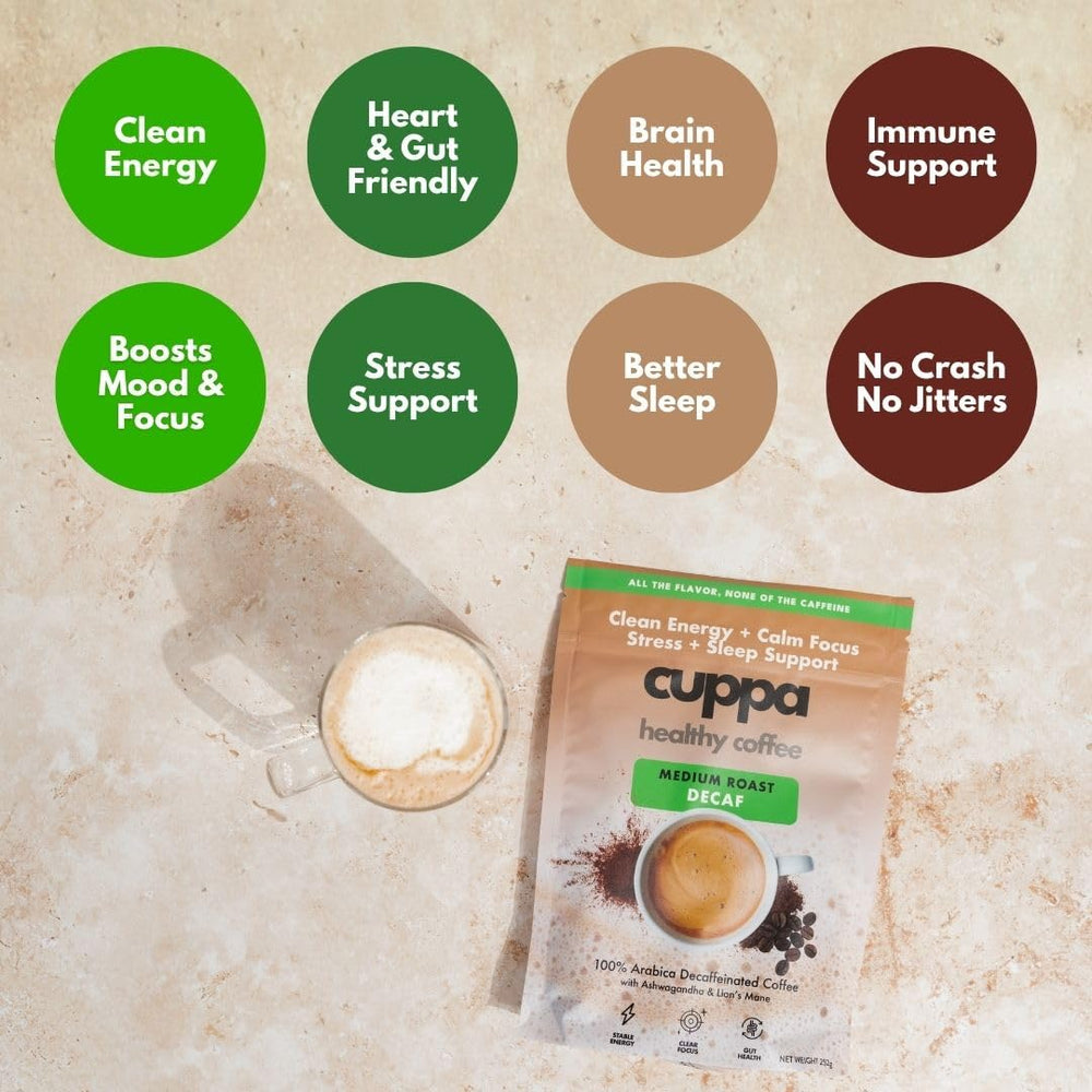 Cuppa Healthy Coffee representación de enfoque mental y concentración