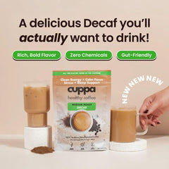 Cuppa Healthy Coffee cucharada que muestra la porción recomendada