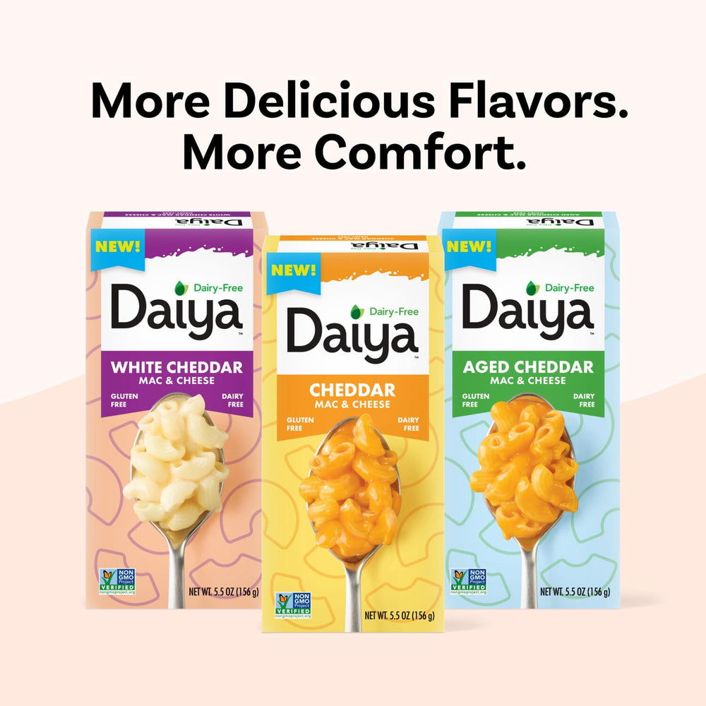Daiya ingredientes principales mostrados para destacar sin gluten