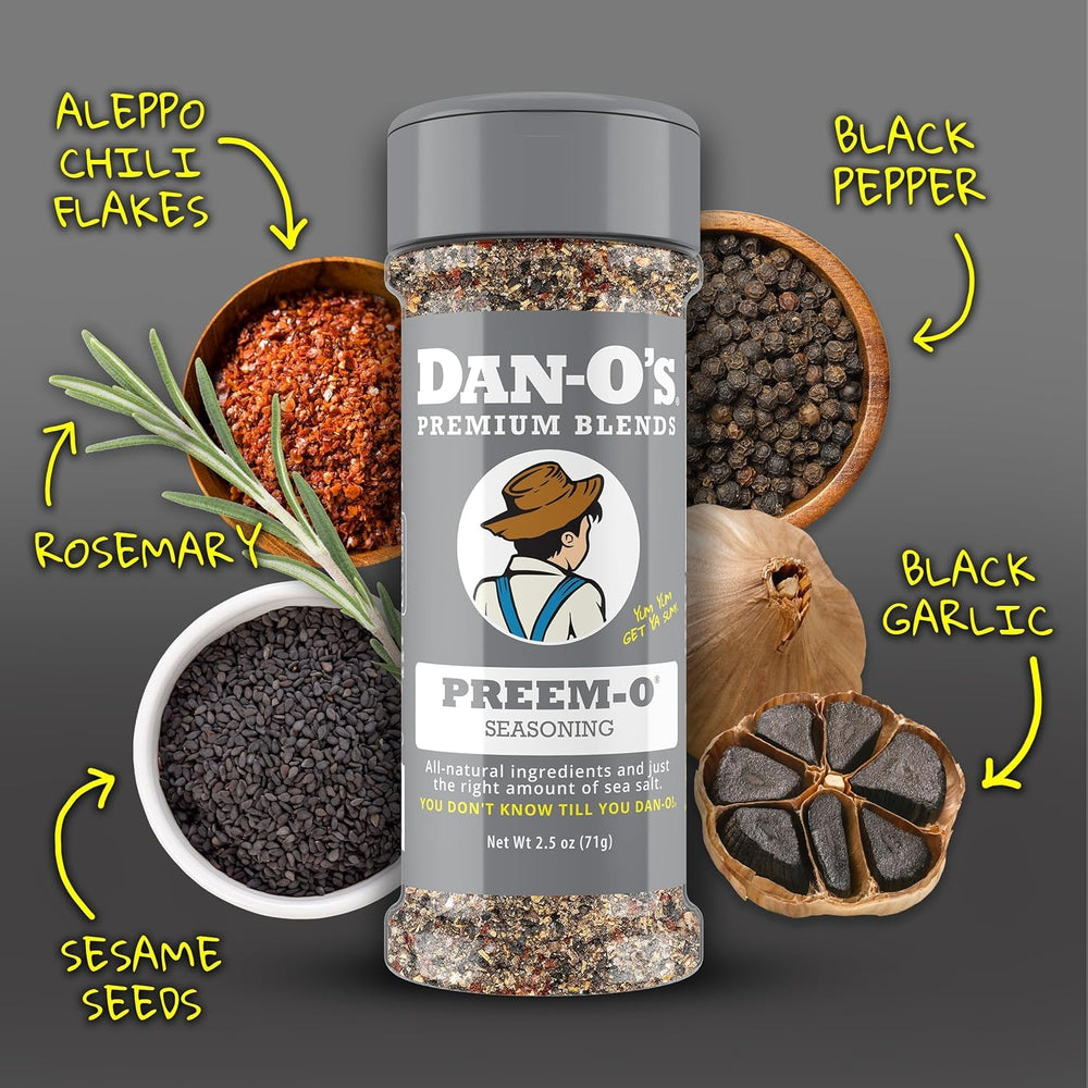 Dan-O's Preem-O textura, especias premium que intensifican sabores