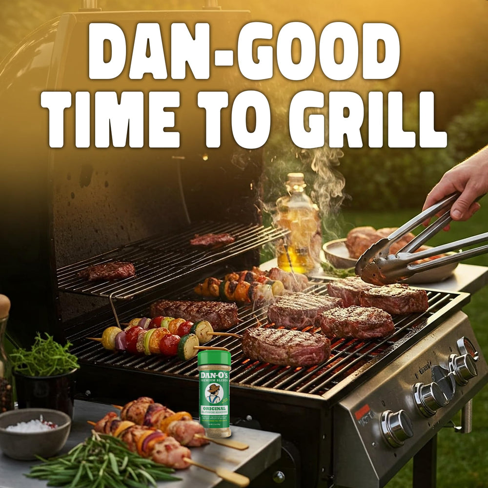 Dan-O's lifestyle en parrilla con los tres sazonadores listos para usar