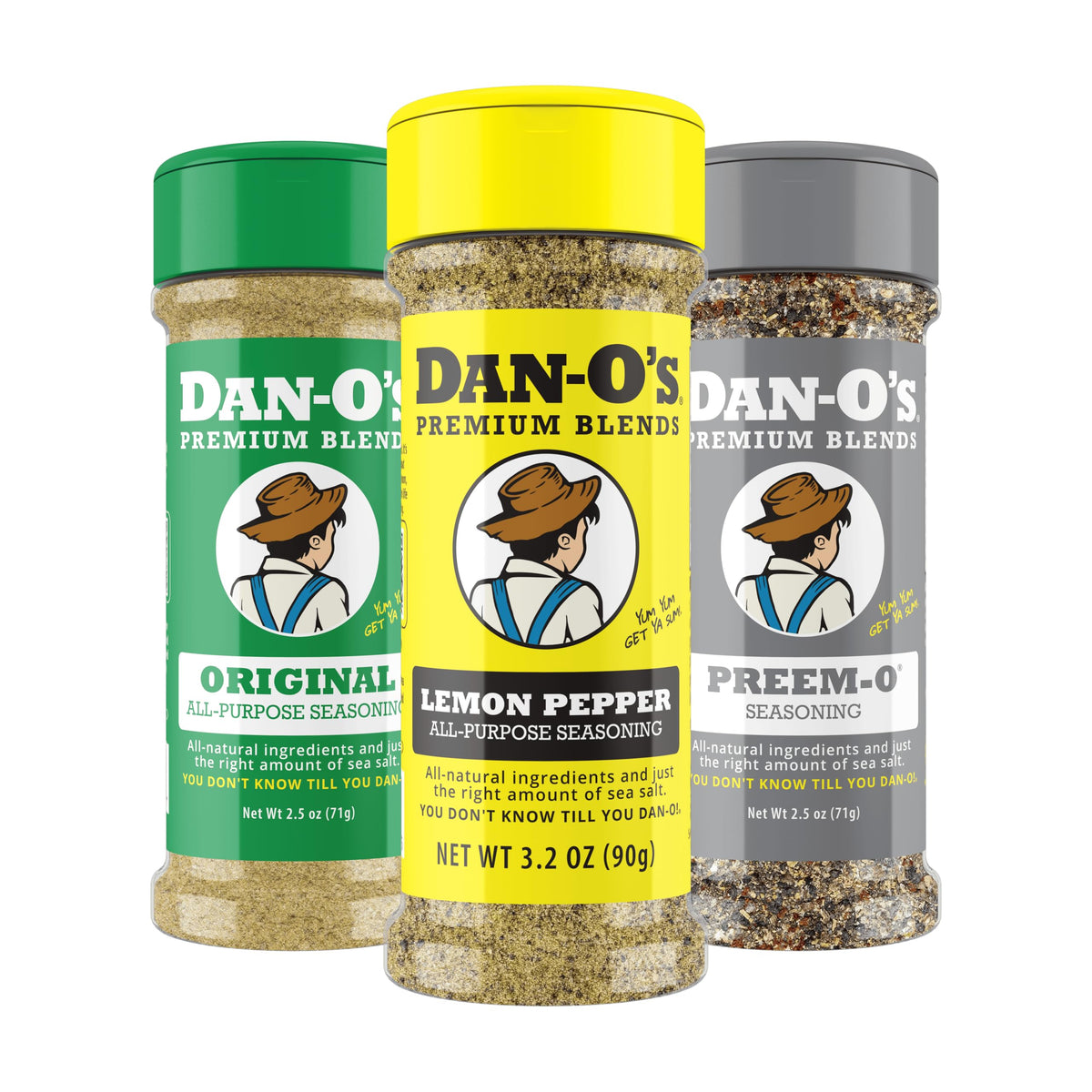 Dan-O's frascos delanteros pack variedad, visión clara y ahorro de espacio