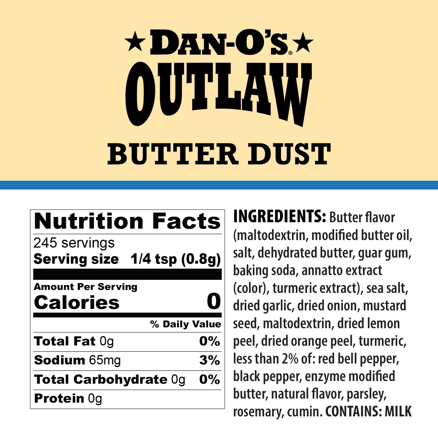 Dan-O's primer plano de textura Butter Dust muestra polvo mantecoso y uso fácil
